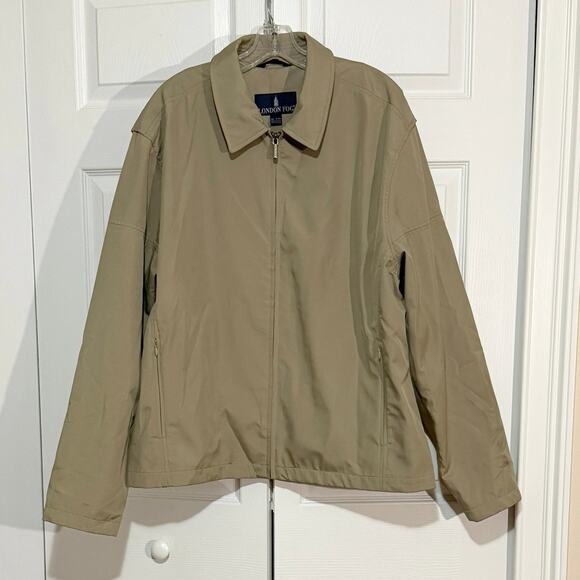London Fog mens’s XL golf jacket. Beige. Bi-swing back. Full zip. 4 pockets. - Picture 1 of 7